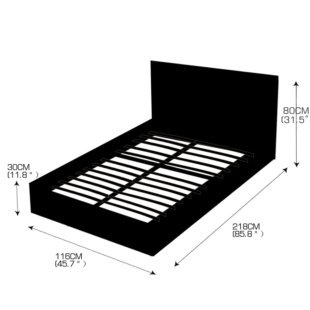 Levede Bed Frame Gas Lift Leather Base Mattress Storage King Single Size Black