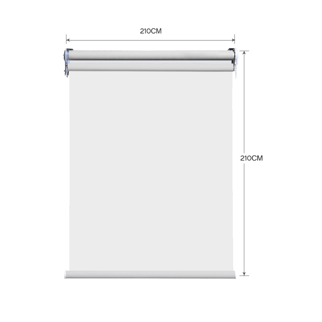 Modern Day/Night Double Roller Blinds Commercial Quality 210x210cm White White