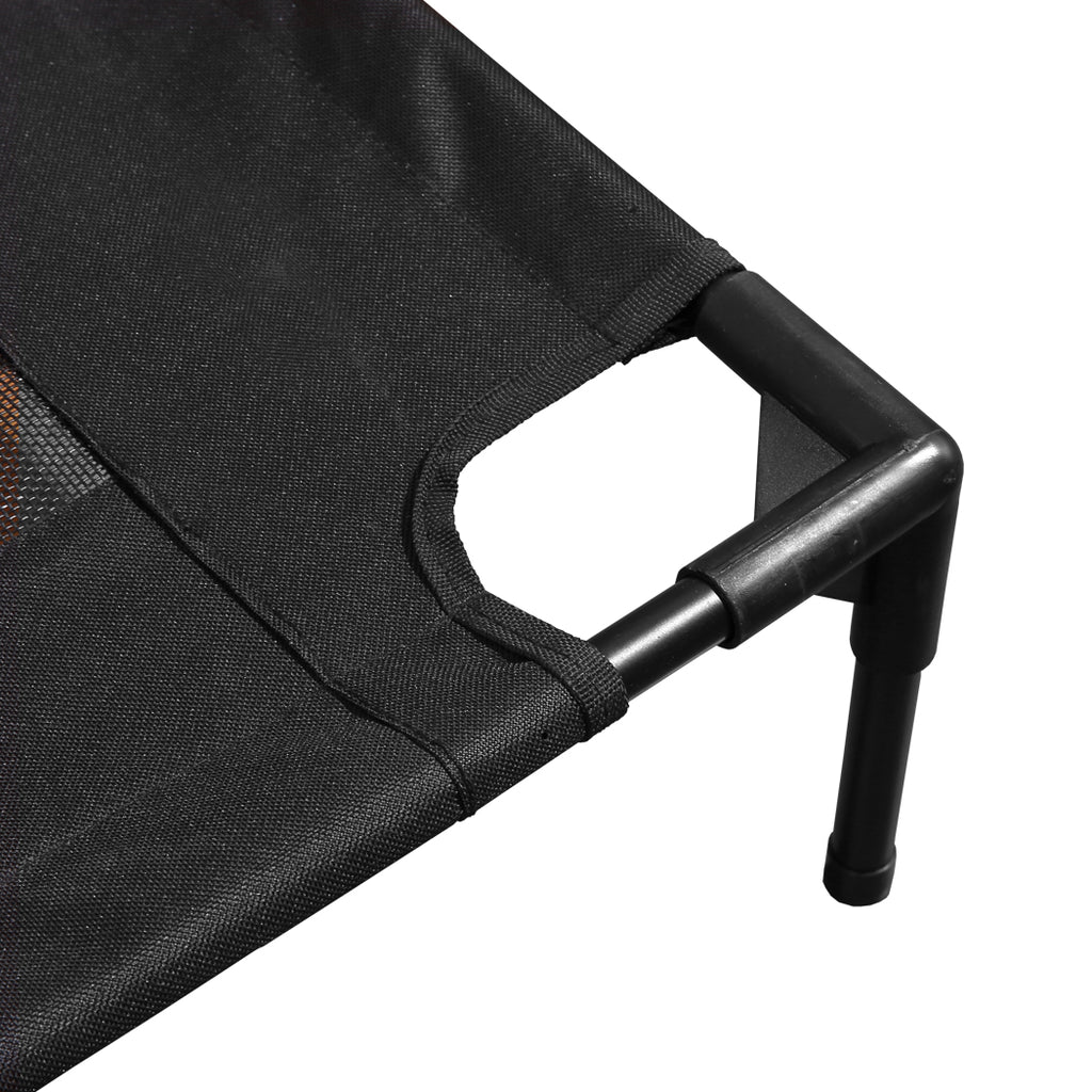 PaWz Heavy Duty Pet Bed Trampoline Dog Puppy Cat Hammock Mesh  Canvas M Black