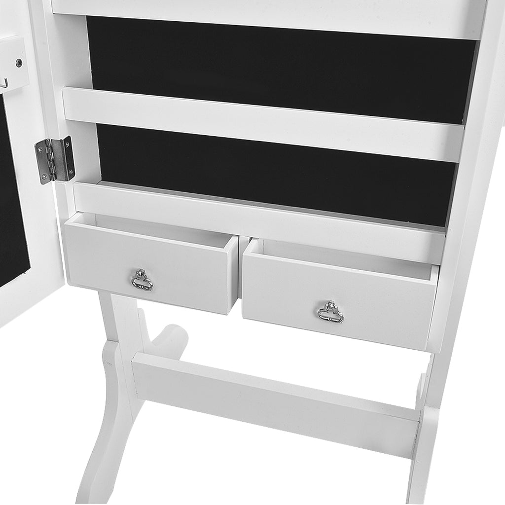 Levede Dual Use Mirrored Jewellery Dressing Cabinet in White Colour