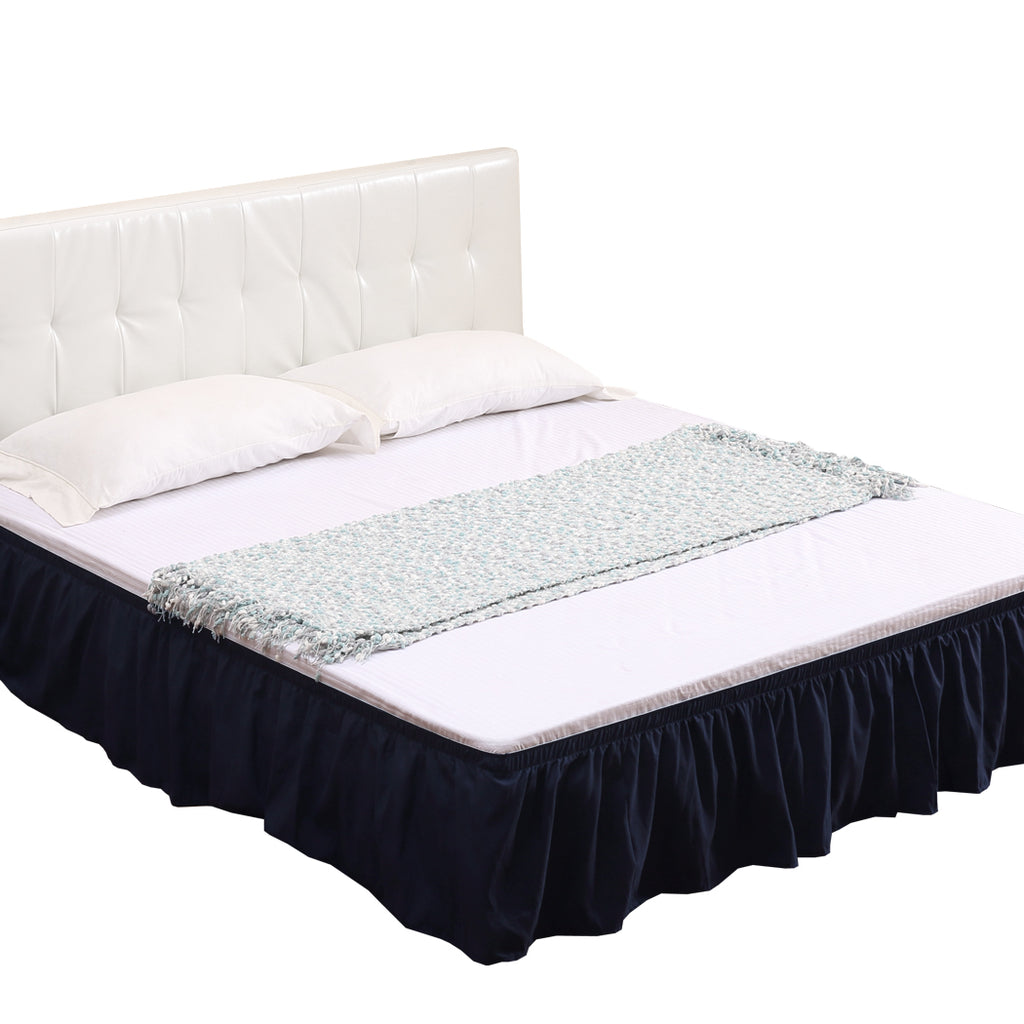 DreamZ Ultra Soft Microfiber Elastic Bed Skirt in Double Size in Navy Colour