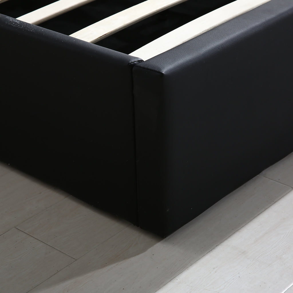 Levede Bed Frame Gas Lift Leather Base Mattress Storage King Single Size Black