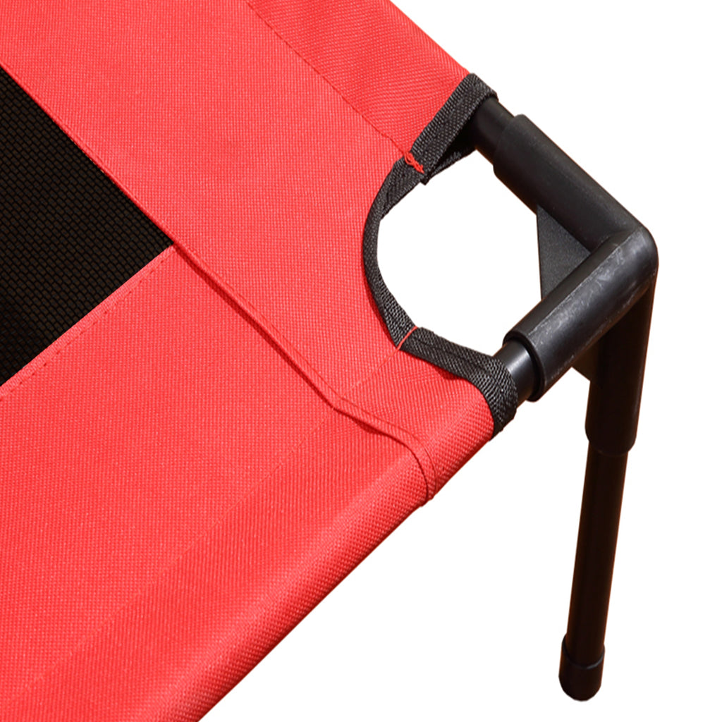 PaWz Heavy Duty Pet Bed Trampoline Dog Puppy Cat Hammock Mesh  Canvas M Red
