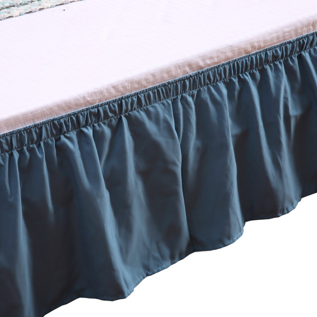 DreamZ Ultra Soft Microfiber Elastic Bed Skirt in Queen Size in Turquoise Colour