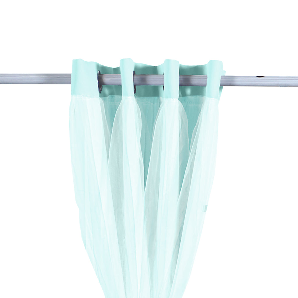 2x Blockout Curtains Panels 3 Layers with Gauze Room Darkening 140x213cm Aqua