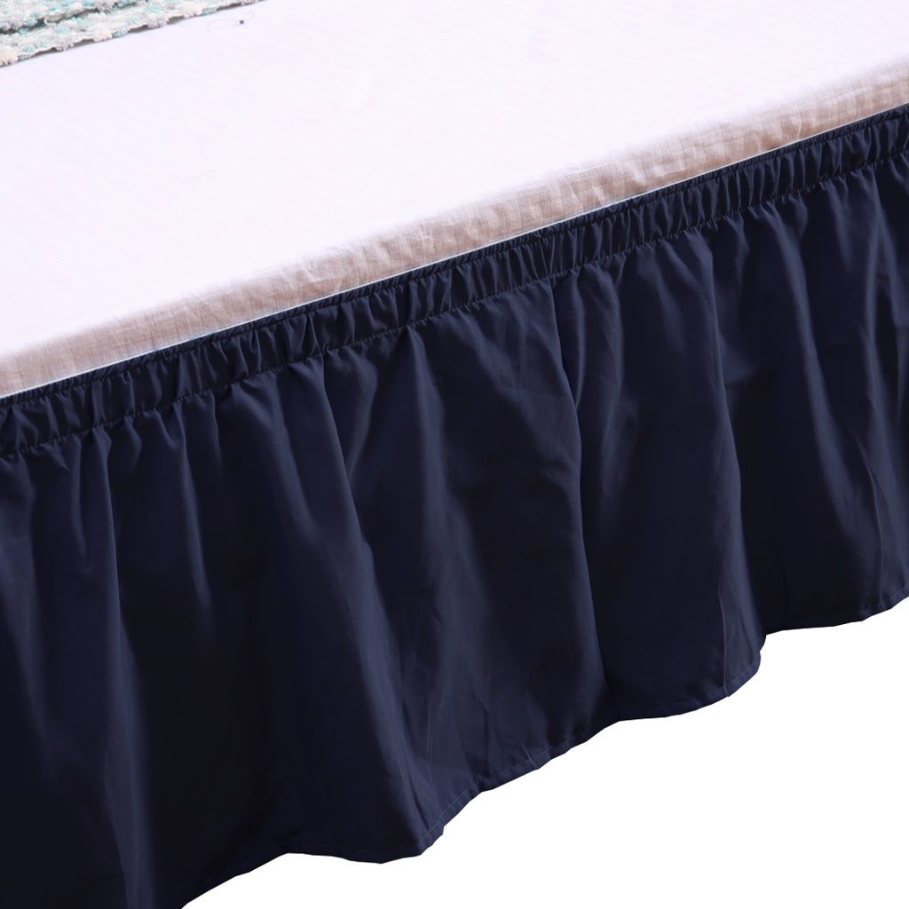 DreamZ Ultra Soft Microfiber Elastic Bed Skirt in Double Size in Navy Colour