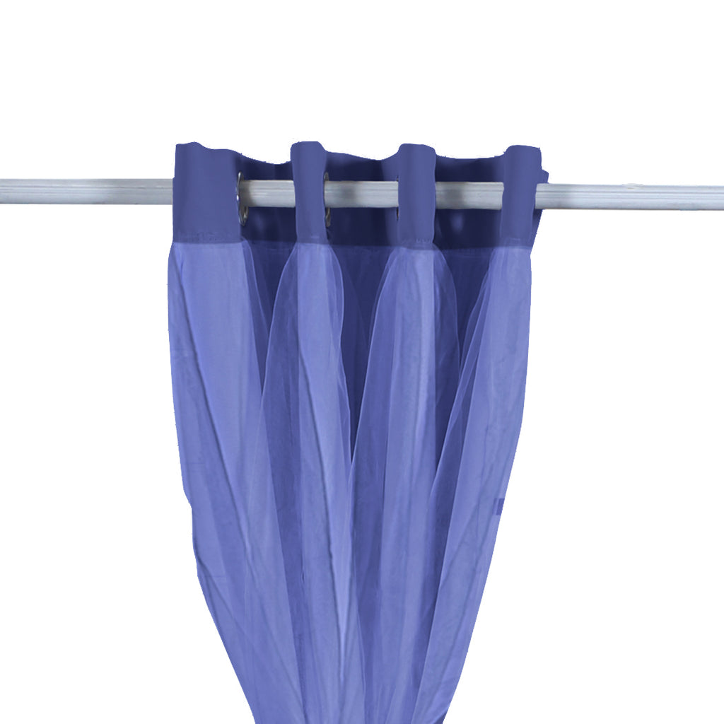 2x Blockout Curtains Panels 3 Layers with Gauze Room Darkening 140x213cm Navy