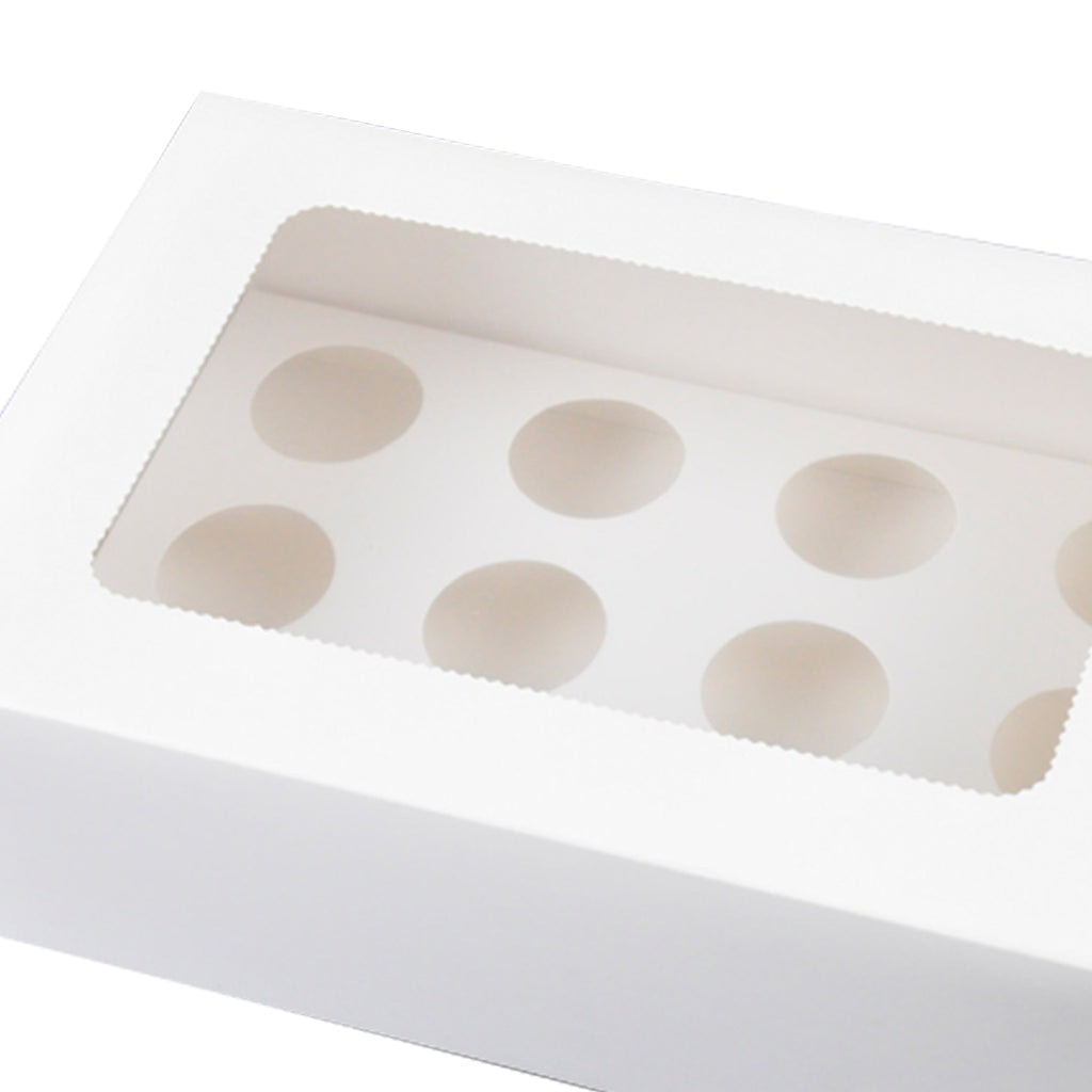 10 Pcs 12 Mini Holes Cupcake Boxes Cupe Cake Box Window Face Cover and Inserts