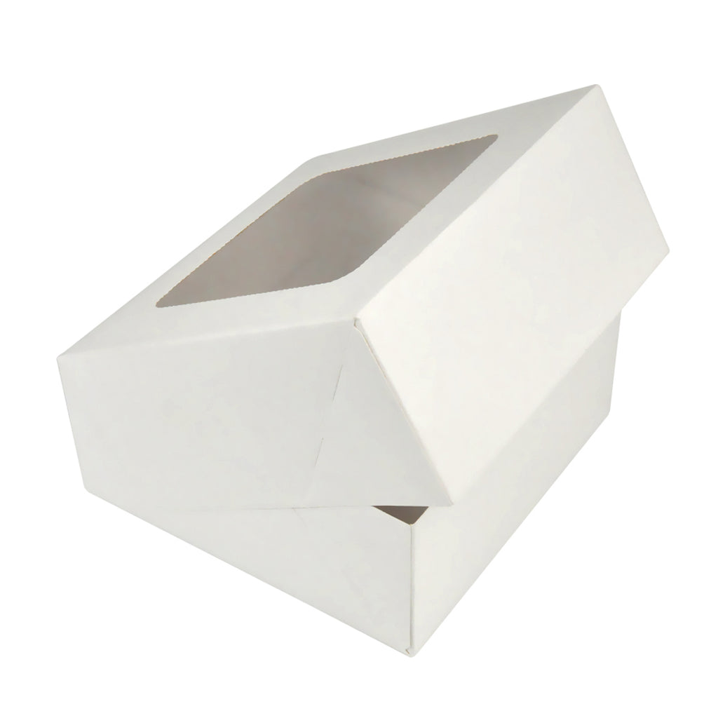 10 Pcs 4 Holes Cupcake Boxes Cupe Cake Box Window Face Cover and Inserts