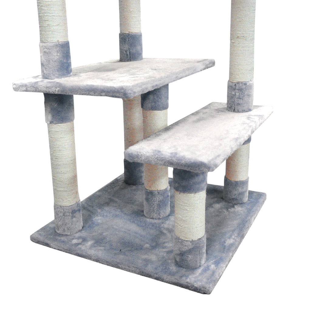 PaWz 1.7M Cat Scratching Post Tree Gym House Condo Furniture Scratcher Wood Grey