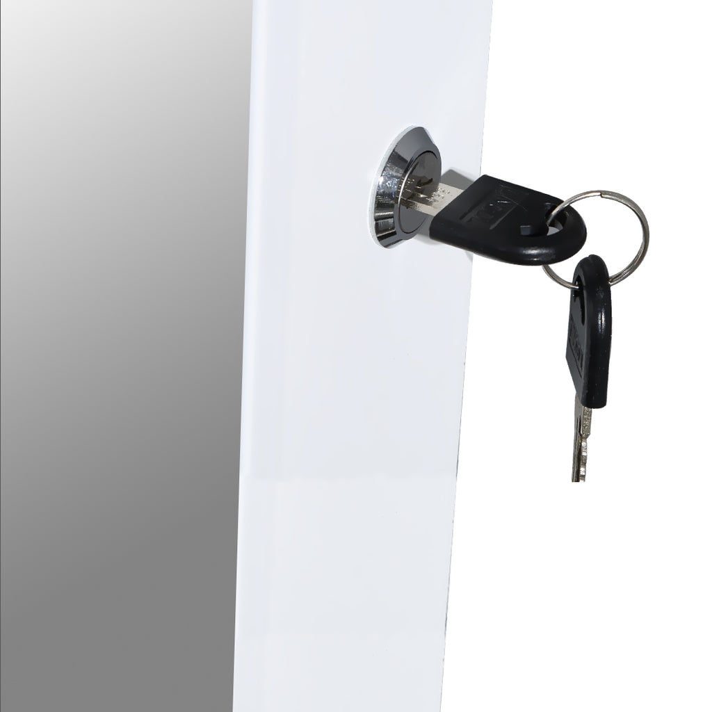 Levede Dual Use Mirrored Jewellery Dressing Cabinet in White Colour