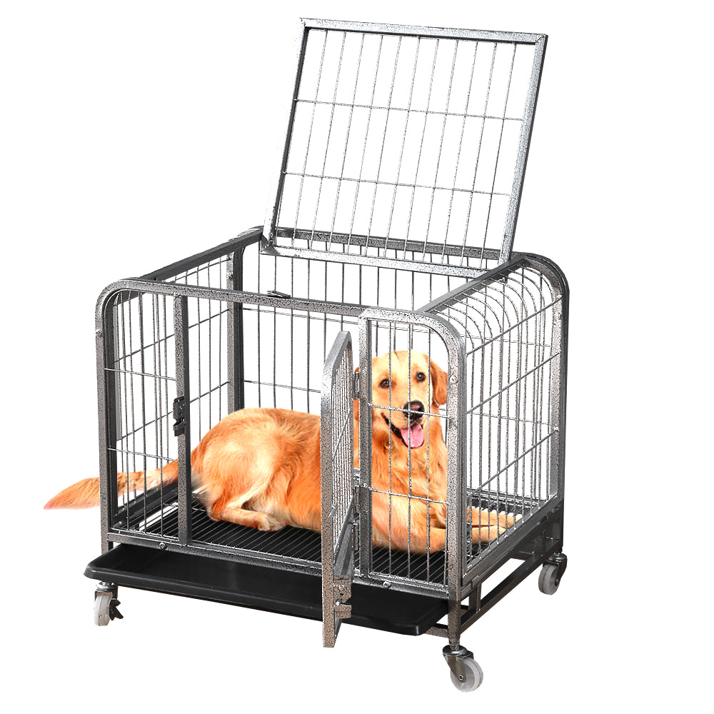 PaWz Portable Dog Pet Cage Puppy Playpen Collapsible Kennel Wheels