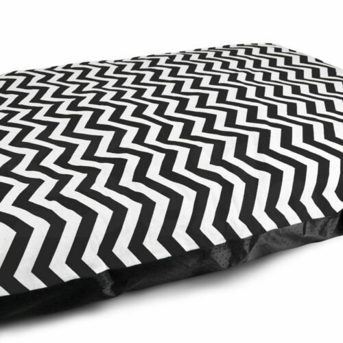 PaWz Pet Bed Mattress Dog Cat Pad Mat Cushion Pillow Soft Canvas Chevron Black