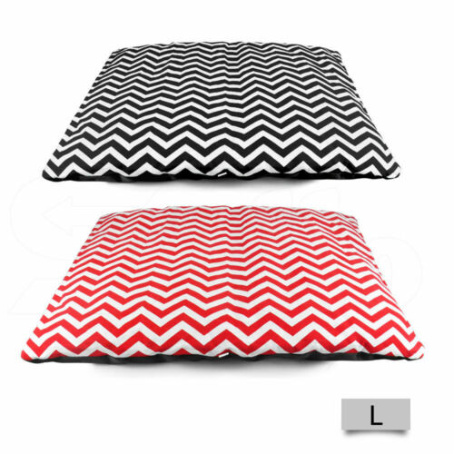 PaWz Pet Bed Mattress Dog Cat Pad Mat Cushion Pillow Soft Canvas Chevron Red Large