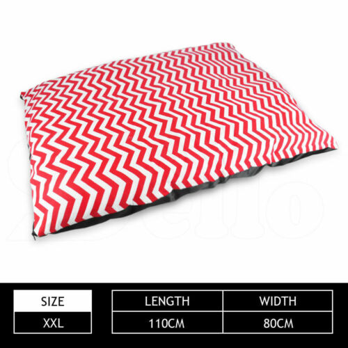 PaWz Pet Bed Mattress Dog Cat Pad Mat Cushion Pillow Large Soft Canvas Chevron Red