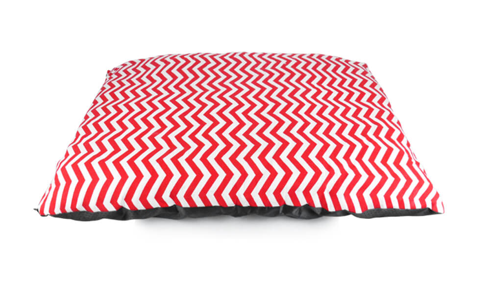 PaWz Pet Bed Mattress Dog Cat Pad Mat Cushion Pillow Soft Canvas Chevron Red Large