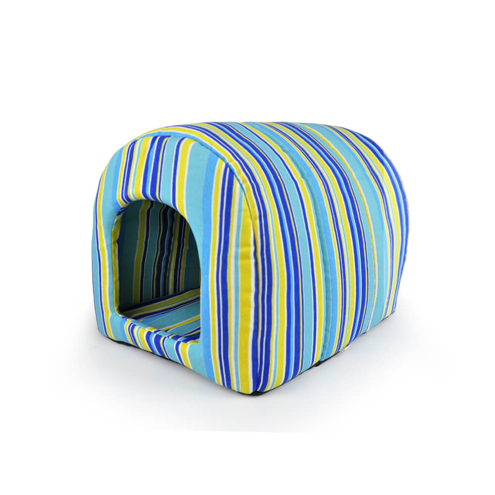 PaWz Pet Dog House Kennel Soft Igloo Beds Cave Cat Puppy Bed  Cushion M Blue