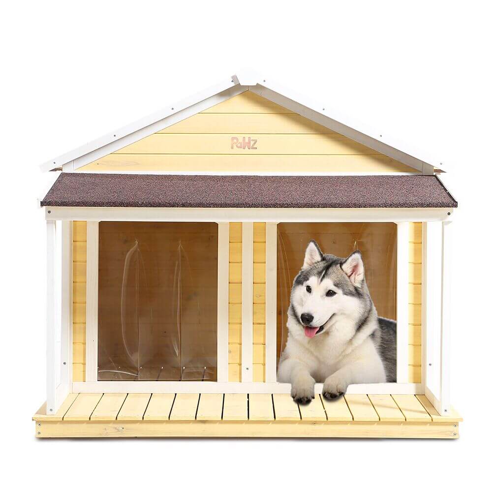 PaWz All Weather Dog Kennel Kennels Outdoor Wooden Pet House Puppy XLarge 2 Door