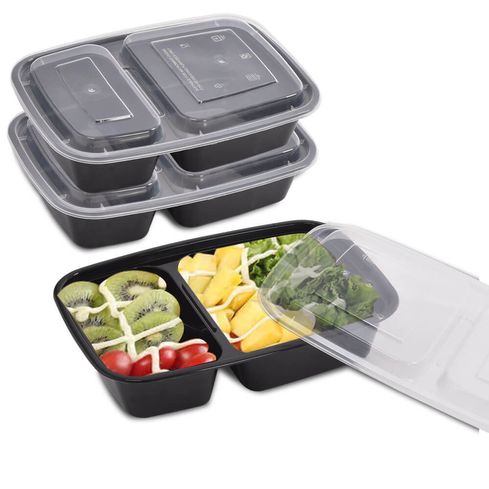 10x 950ml Microwave Safe Plastic Meal Prep Takeaway Container Lunch Storage Box
