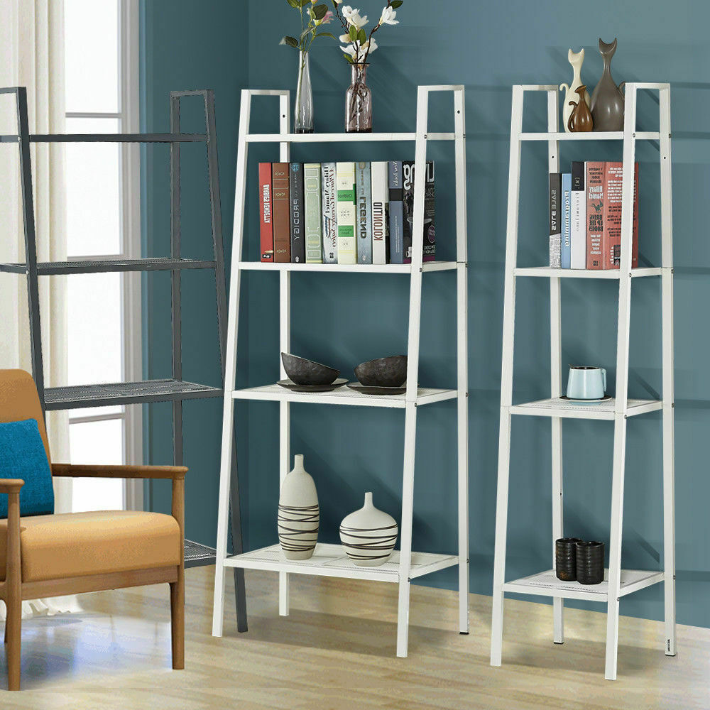 Levede 4 Tier Ladder Shelf Unit Bookshelf Bookcase Storage Display Rack Stand