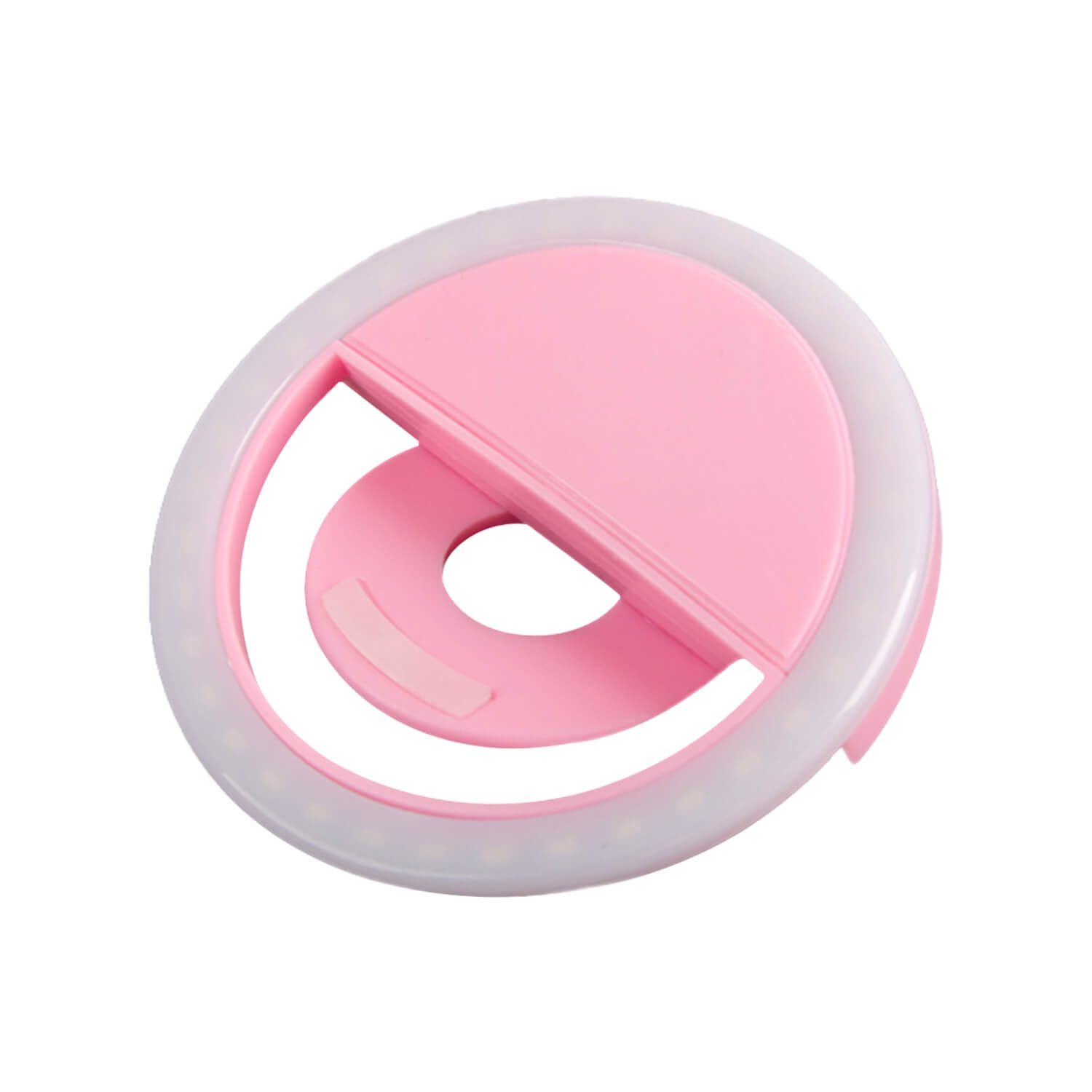 Rechargeable Selfie LED Light Flash Fill Ring Clip Camera Samsung iPhone Pink