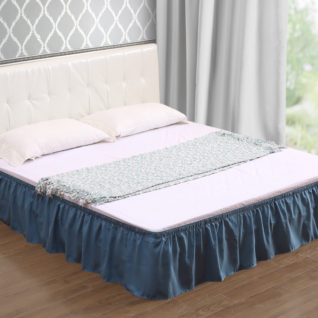DreamZ Ultra Soft Microfiber Elastic Bed Skirt in Queen Size in Turquoise Colour