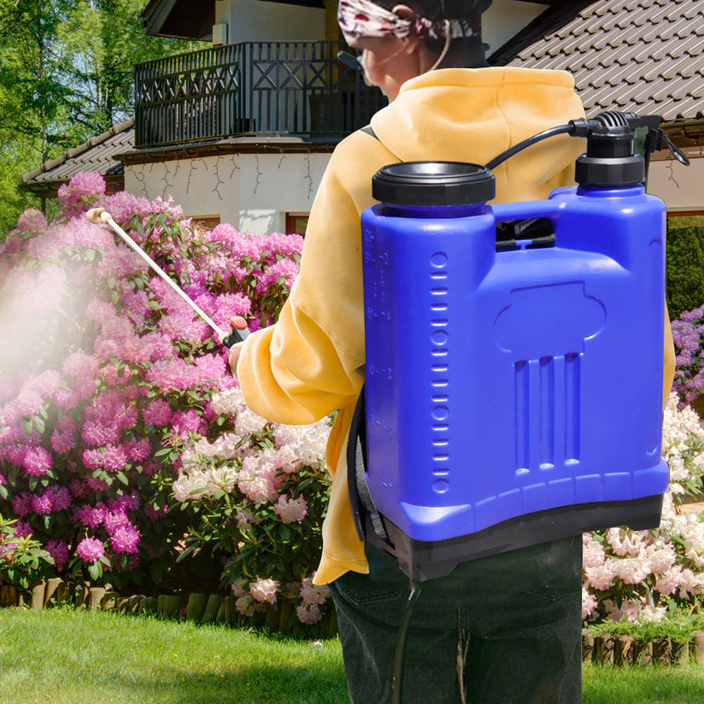 20L Pressure Backpack Water Sprayer Garden Pump Chemical Spray Weeds Killer Blue