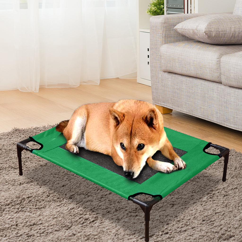 PaWz Heavy Duty Pet Bed Trampoline Dog Puppy Cat Hammock Mesh  Canvas M Green