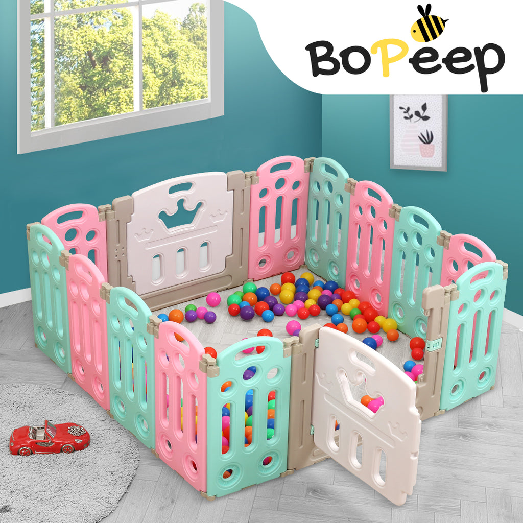BoPeep Kids Playpen Baby Safety Gates Kid Play Pen Toddler Fence Room 14 Panels