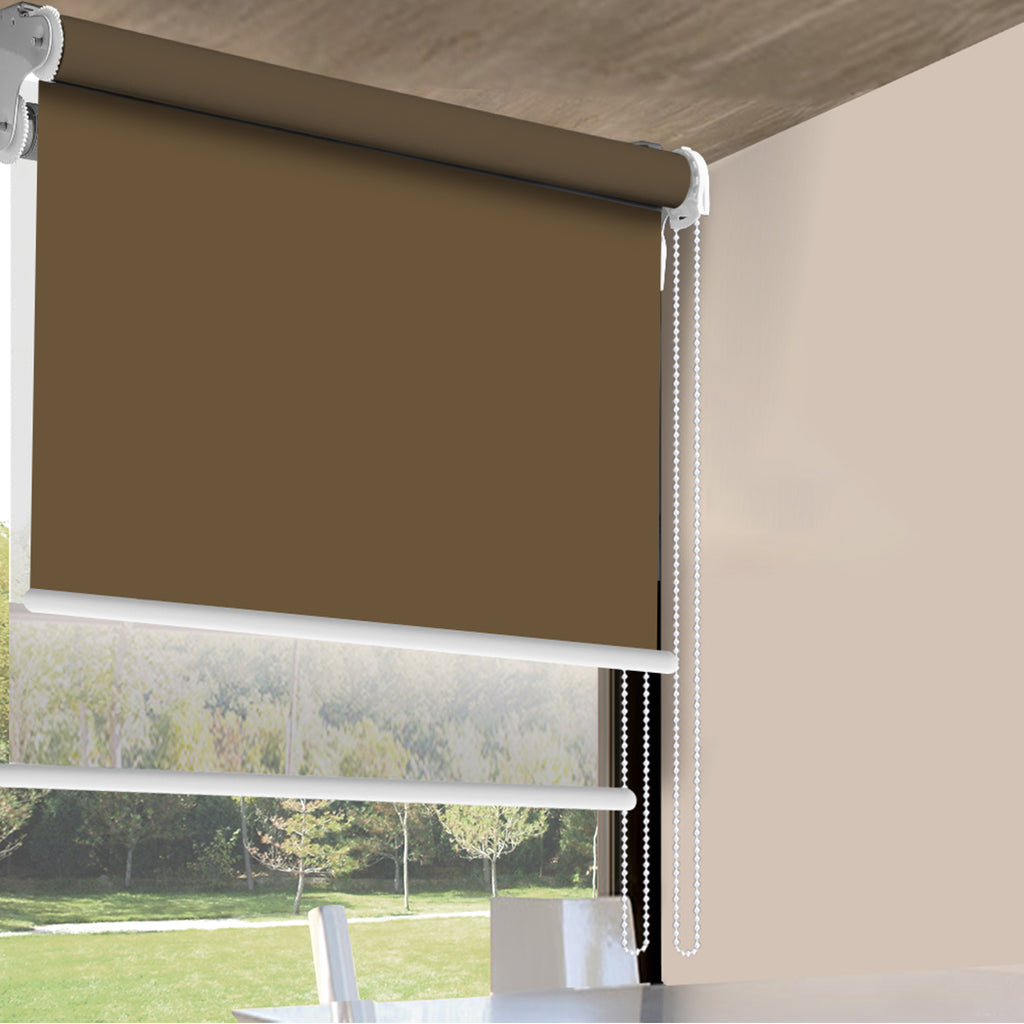 Modern Day/Night Double Roller Blinds Commercial Quality 150x210cm All White