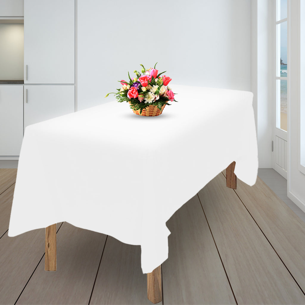 Tablecloths Wedding Tablecloth Rectangle Square Event Fitted Table Cloth White