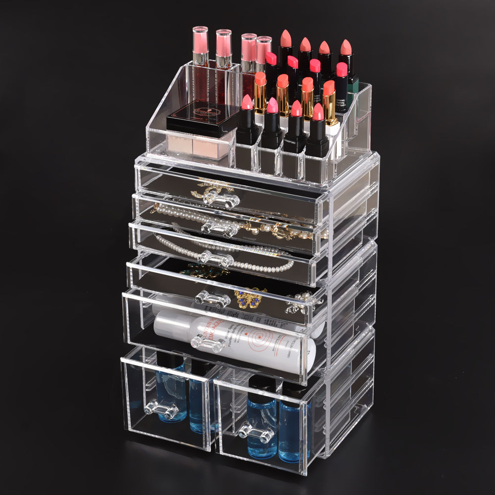 Cosmetic 7/8//9/10/11 Drawer Makeup Organizer Storage Jewellery Box Acrylic