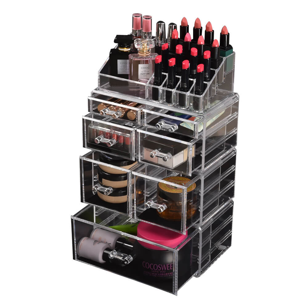 Cosmetic 7/8//9/10/11 Drawer Makeup Organizer Storage Jewellery Box Acrylic