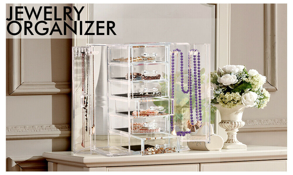 Cosmetic Makeup Organizer 6 Drawer Storage Holder Jewellery Box Clear Acrylic