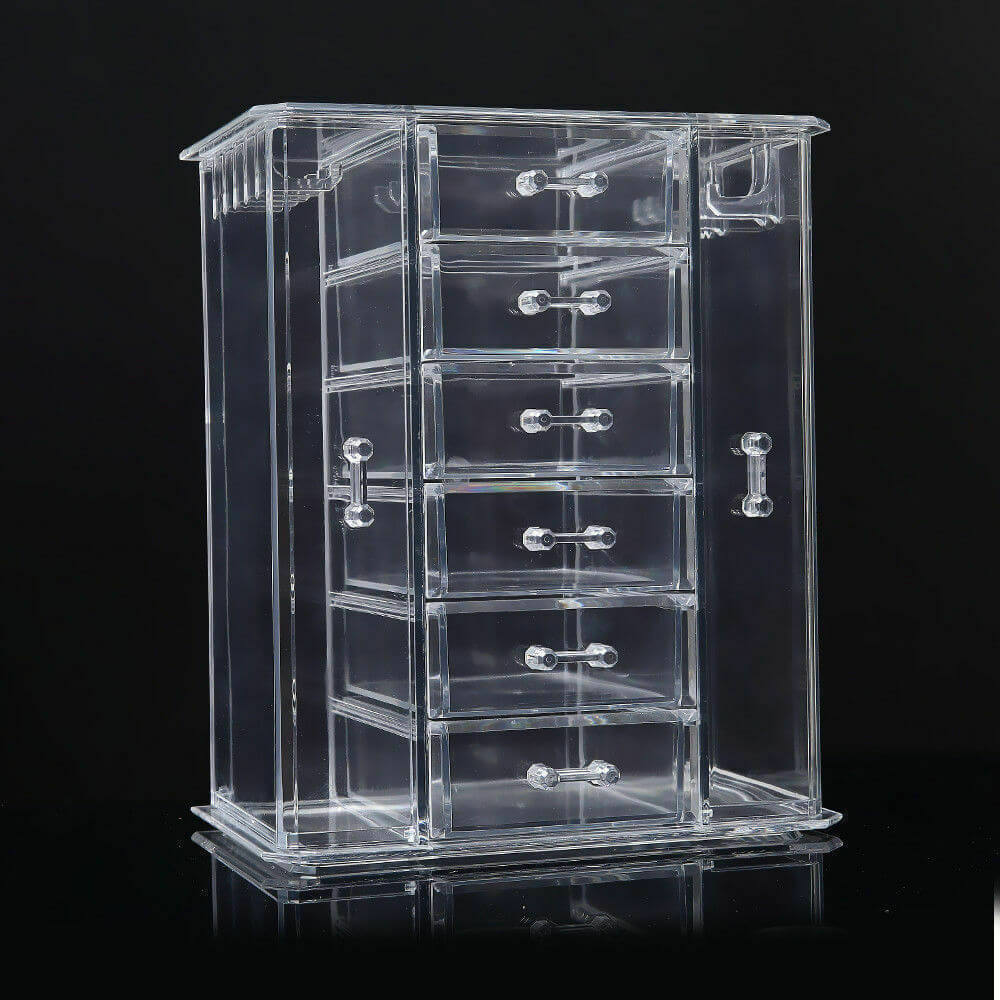 Cosmetic Makeup Organizer 6 Drawer Storage Holder Jewellery Box Clear Acrylic