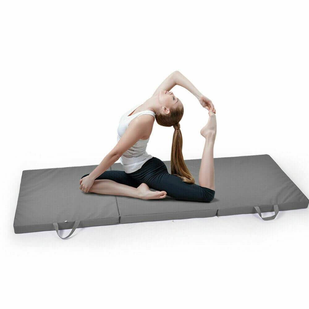 Folding Exercise Floor Mat Dance Yoga Gymnastics Training Home Judo Pilates Grey