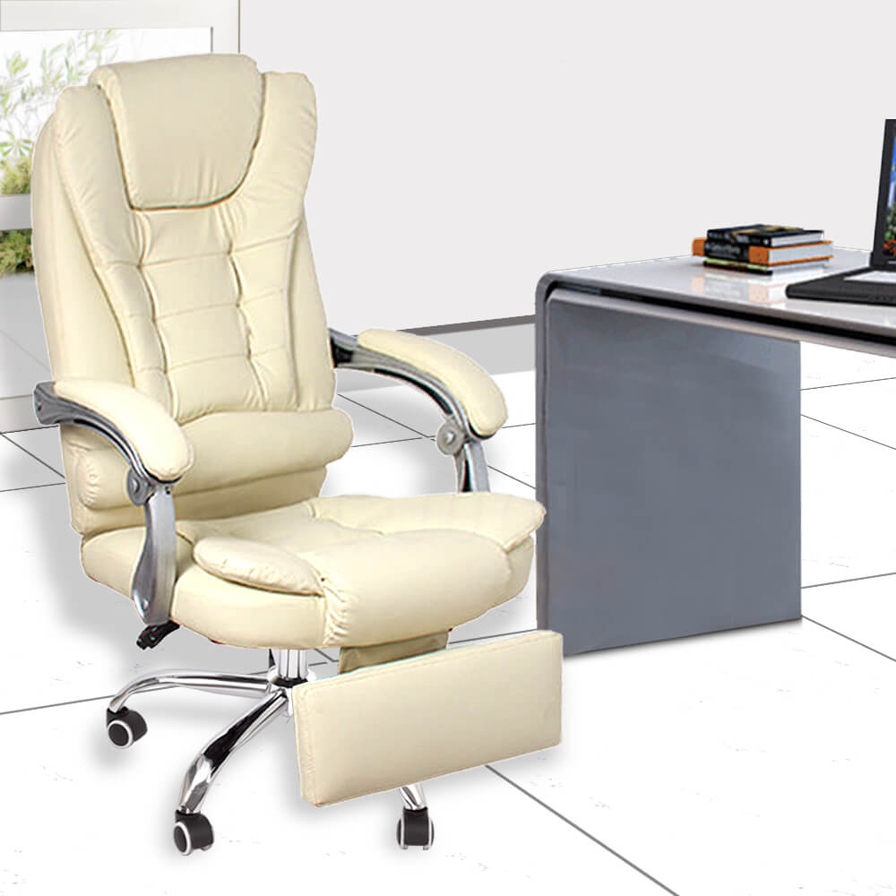 Executive Office Computer Chair Premium PU Leather Thick Padded Lumbar Support