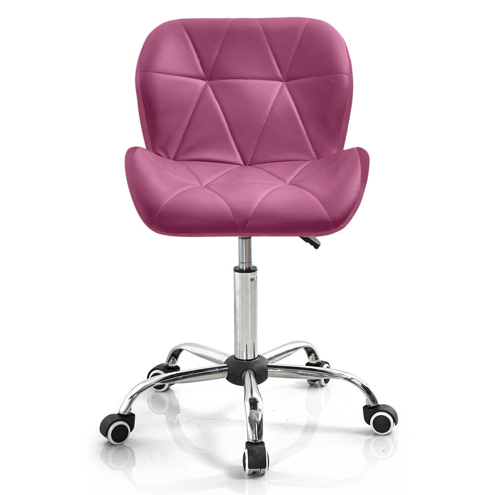 Levede Swivel Computer Desk Office Study Chair PU Leather Gaming Chair Fuchsia