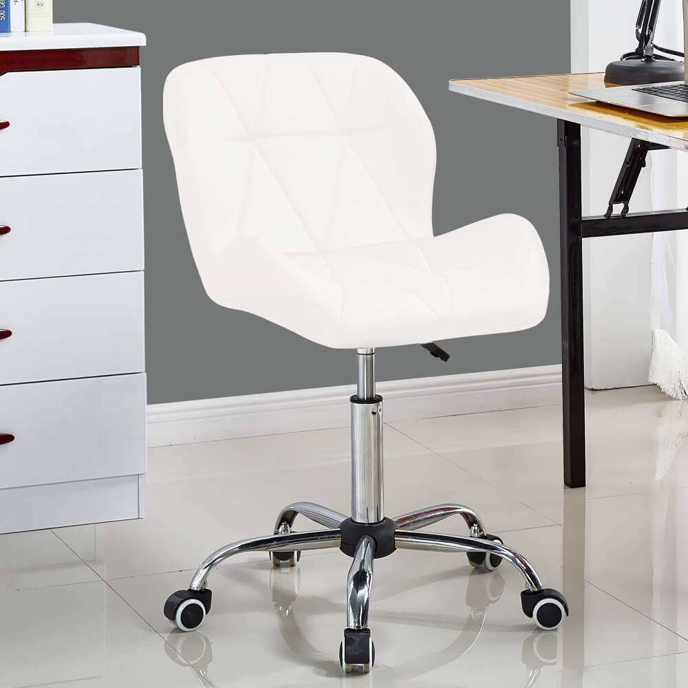 Levede Swivel Computer Desk Office Study Chair PU Leather Gaming Chair White