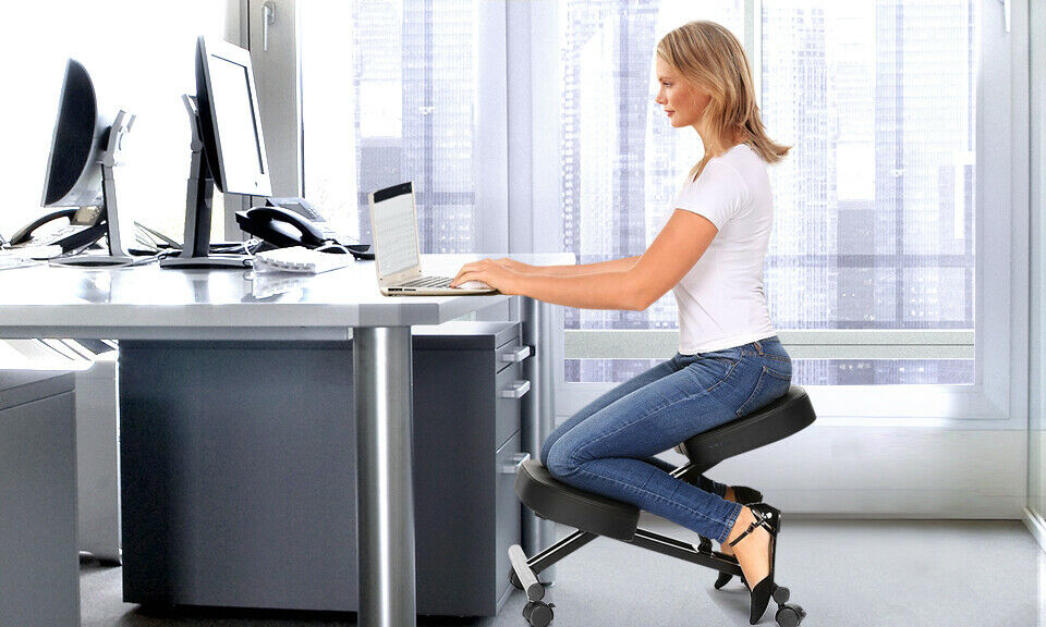 Levede Adjustable Kneeling Chair Office Stool Stretch Knee Yoga Posture Seat Sit Black