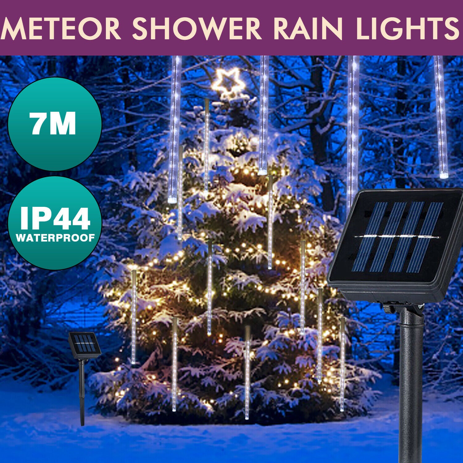 Meteor Shower Falling Star Rain Drop Icicle Snow Fall LED For XMAS String Lights