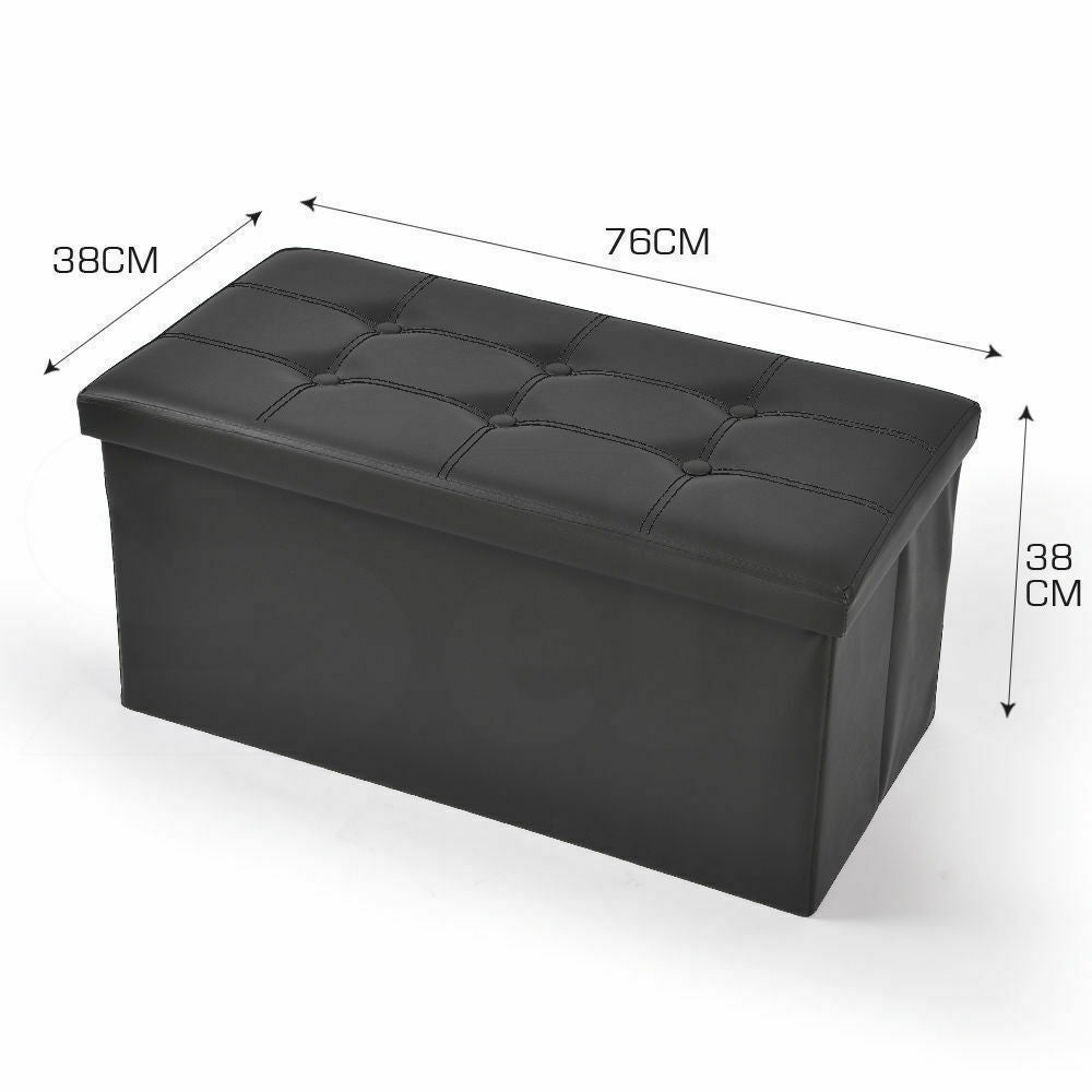 Levede Folding Storage Tufted Ottoman Box Coffee Table Foot Rest Stool Bench