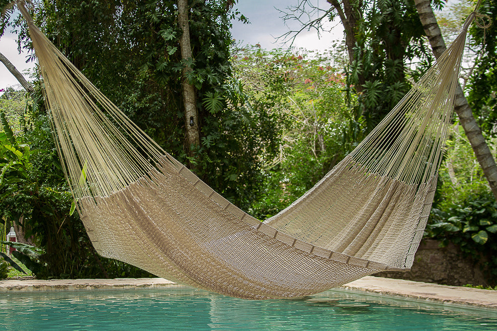 King Size Outdoor Cotton Hammock in Cream