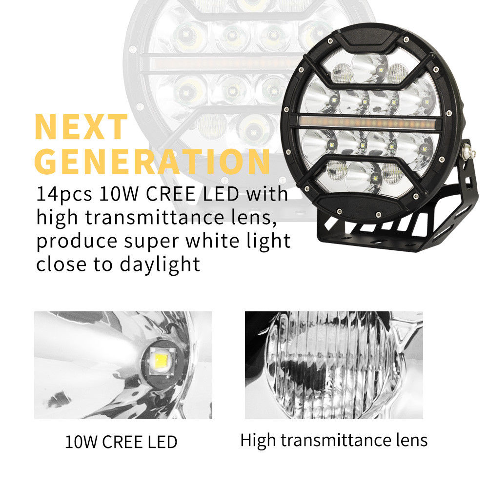 Pair 9inch CREE LED Driving Lights Spotlights Spot Flood Combo 4x4 OffRoad SUV Automotive
