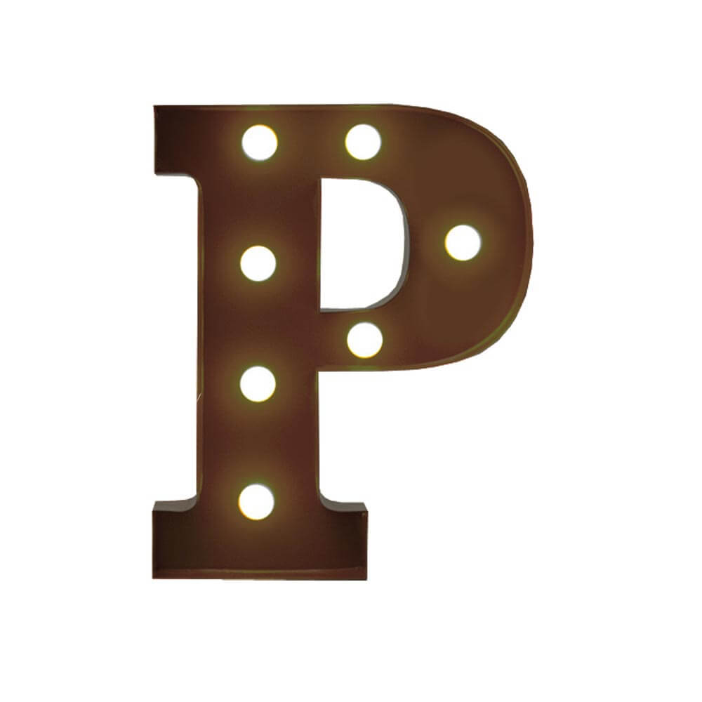 LED Metal Letter Lights Free Standing Hanging Marquee Event Party D?cor Letter P