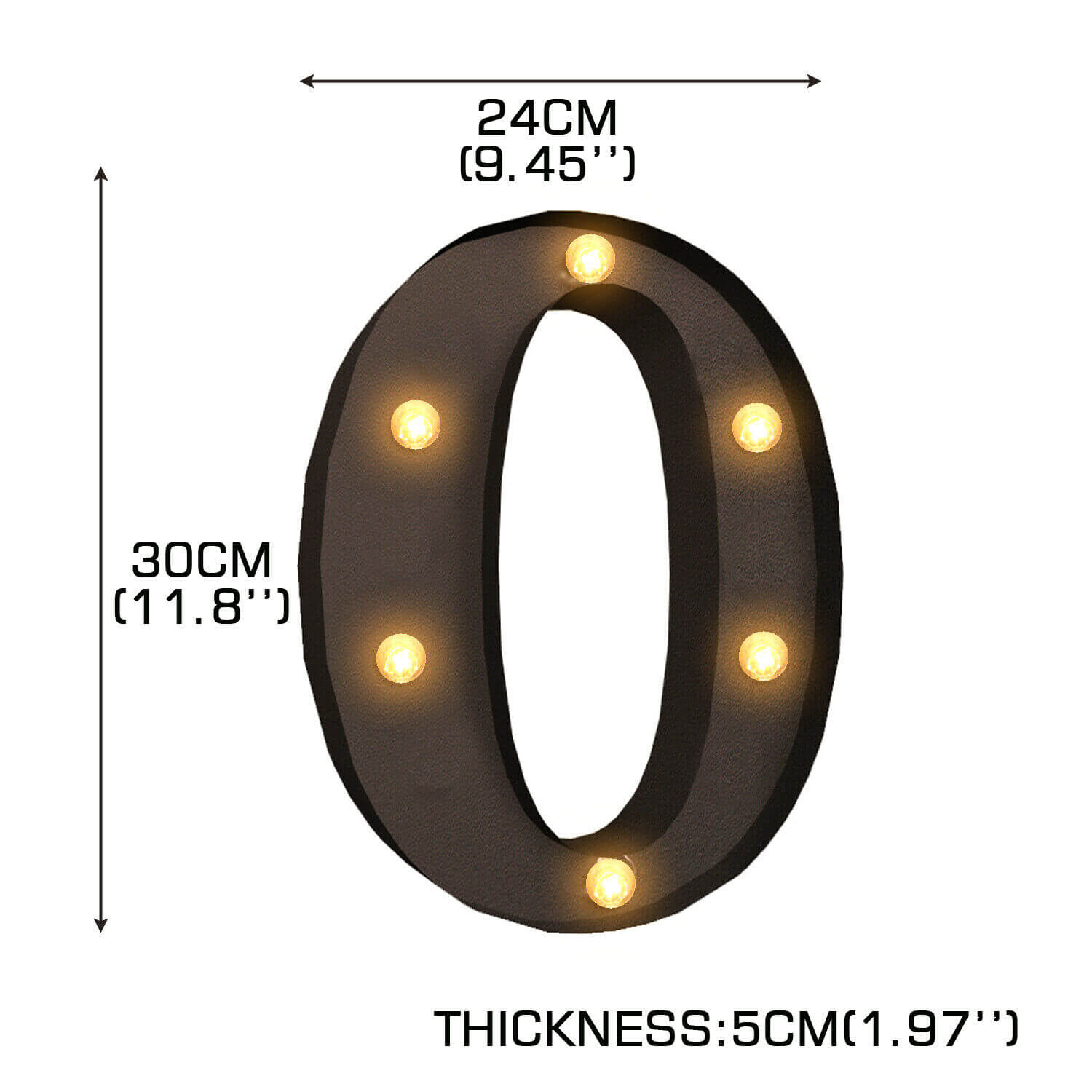 LED Metal Number Lights Free Standing Hanging Marquee Event Party D?cor Number 0