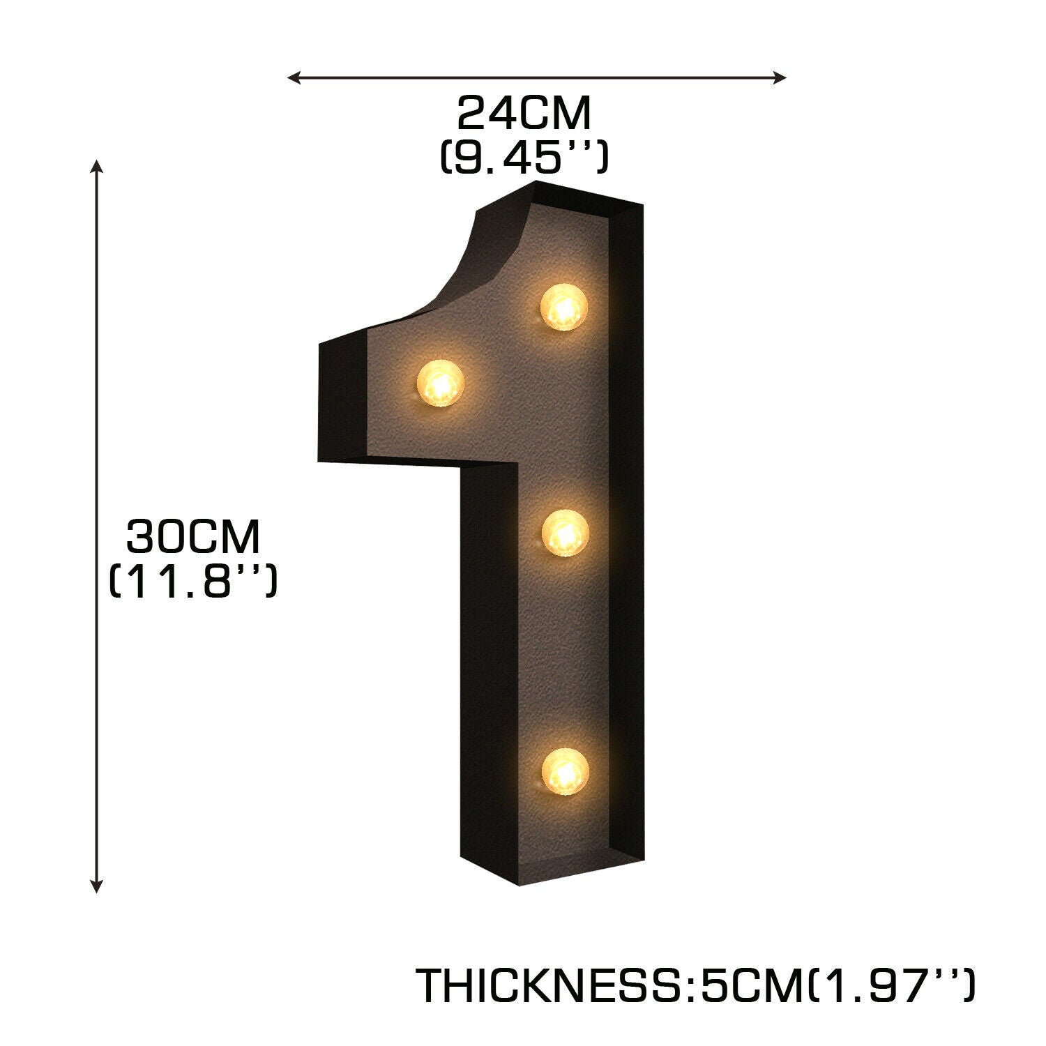 LED Metal Number Lights Free Standing Hanging Marquee Event Party D?cor Number 1