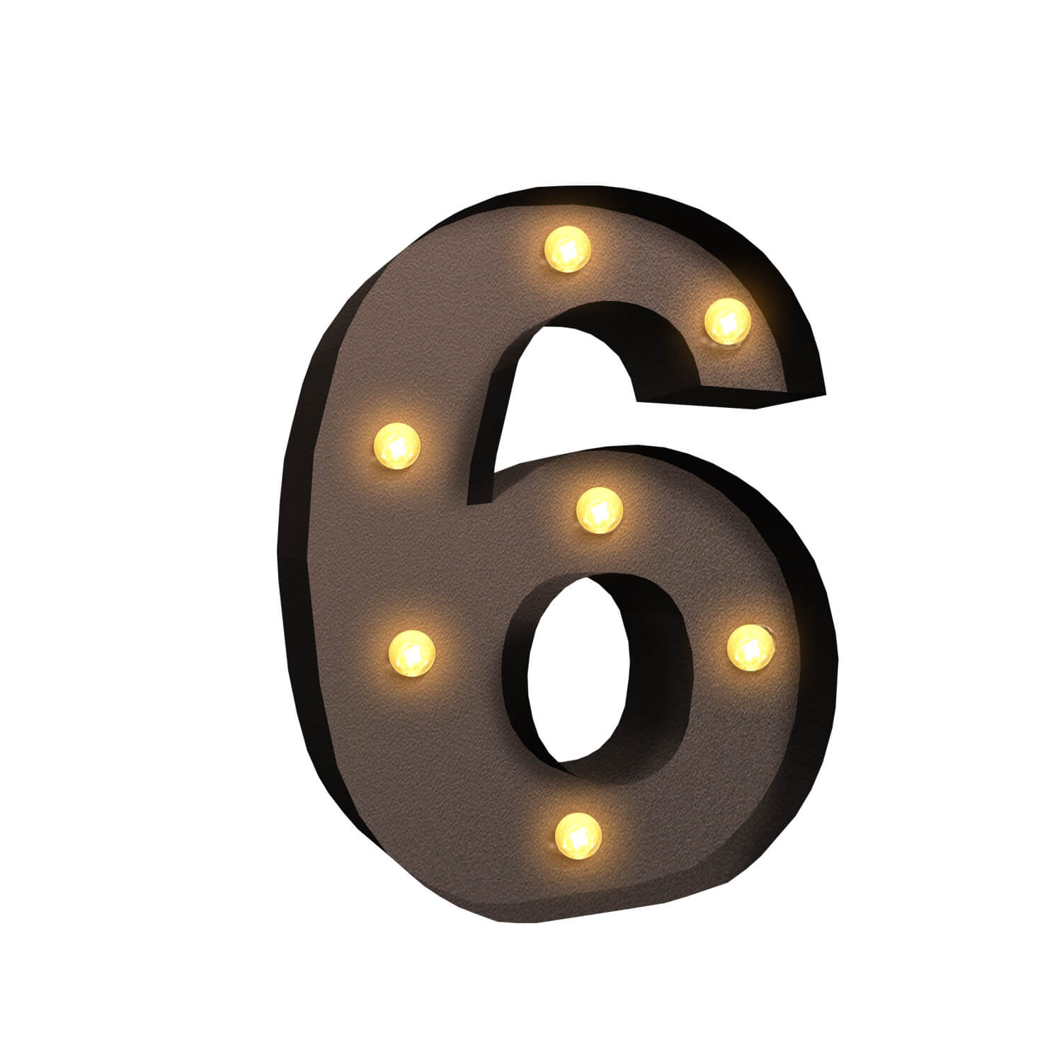 LED Metal Number Lights Free Standing Hanging Marquee Event Party D?cor Number 6