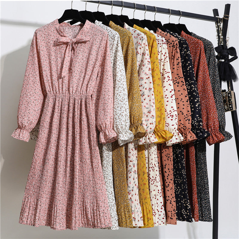 Floral Long Sleeve Chiffon Women Dress - Store Zone-Online Shopping Store Melbourne Australia