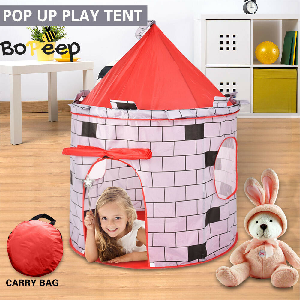 Kids Pop Up Castle Cute Playhouse Children Play Tent Outdoor Indoor Activity Toy